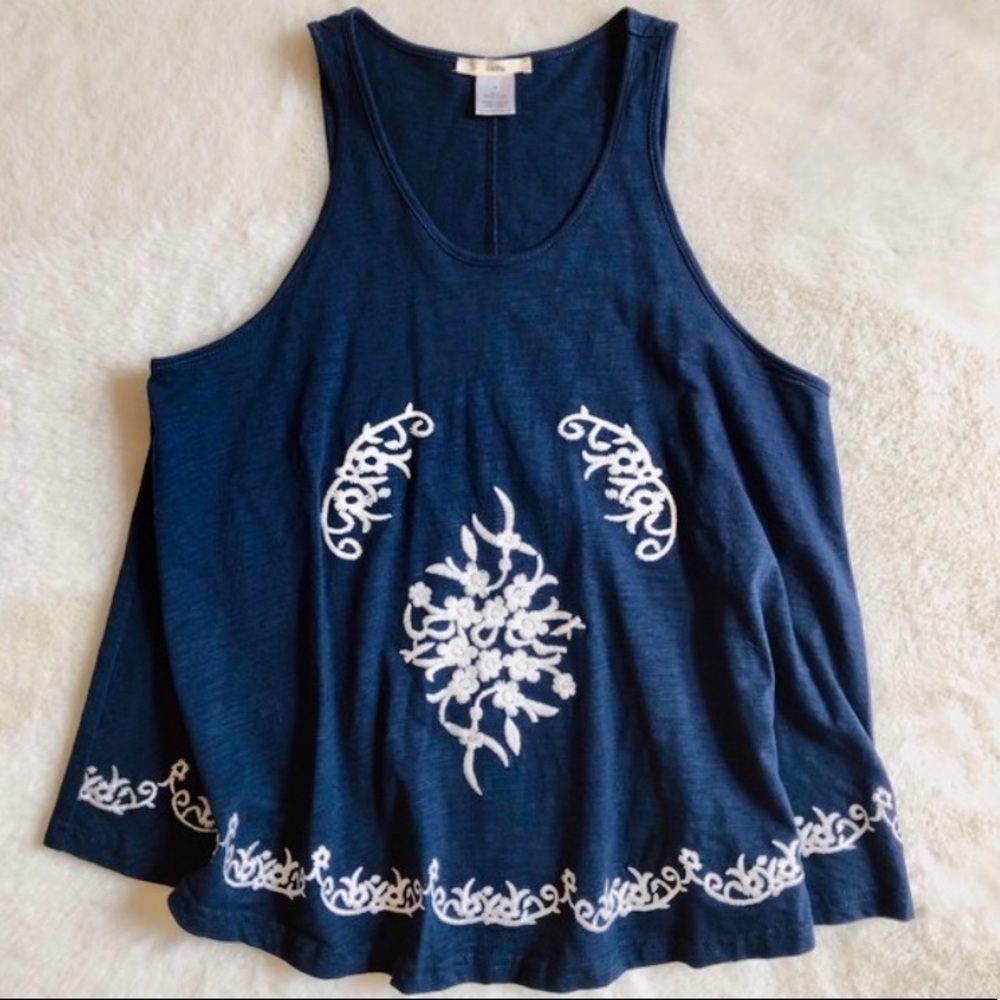 Boho embroidered tank top